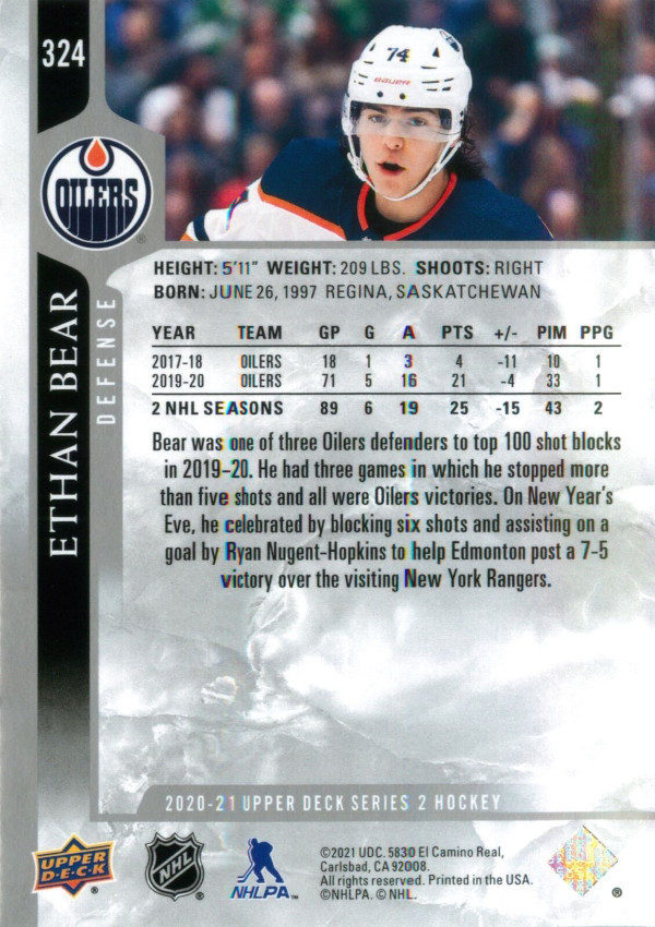 sample hockey card